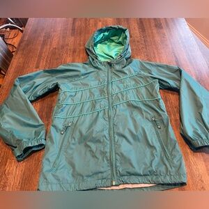 686 Green Women light weight Hooded Lined Coat Jacket Retro Vintage Style - M